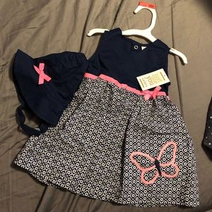 Carters 6 month dress with hat infant girl NWT